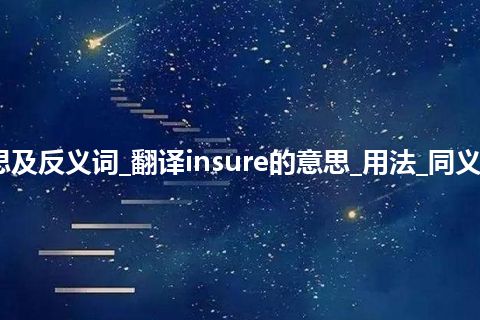 insure是什么意思及反义词_翻译insure的意思_用法_同义词_例句_英语短语