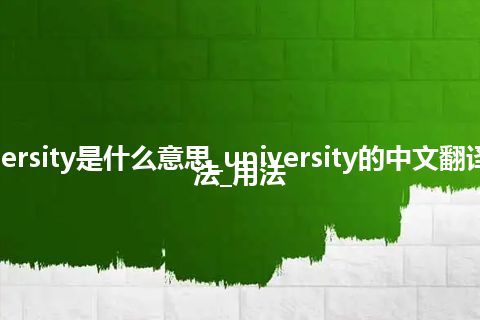 university是什么意思_university的中文翻译及用法_用法