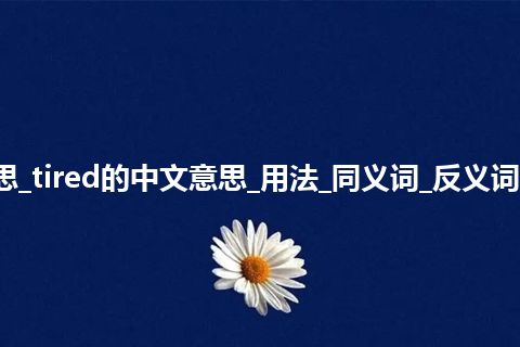 tired是什么意思_tired的中文意思_用法_同义词_反义词_例句_英语短语