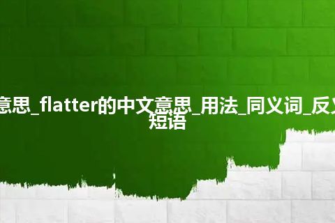 flatter是什么意思_flatter的中文意思_用法_同义词_反义词_例句_英语短语