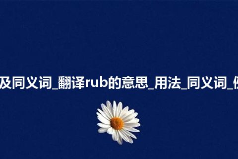 rub什么意思及同义词_翻译rub的意思_用法_同义词_例句_英语短语