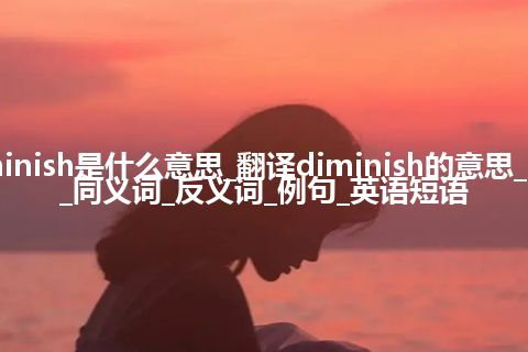 diminish是什么意思_翻译diminish的意思_用法_同义词_反义词_例句_英语短语