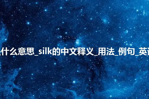 silk是什么意思_silk的中文释义_用法_例句_英语短语