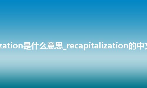 recapitalization是什么意思_recapitalization的中文意思_用法