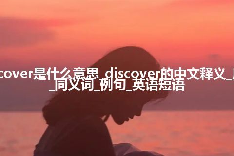 discover是什么意思_discover的中文释义_用法_同义词_例句_英语短语