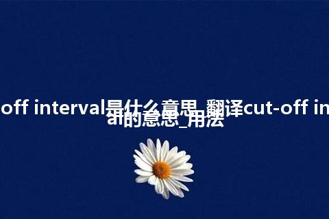 cut-off interval是什么意思_翻译cut-off interval的意思_用法