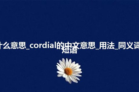 cordial是什么意思_cordial的中文意思_用法_同义词_例句_英语短语