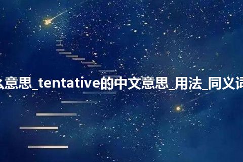 tentative是什么意思_tentative的中文意思_用法_同义词_例句_英语短语