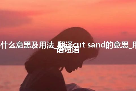 cut sand是什么意思及用法_翻译cut sand的意思_用法_例句_英语短语