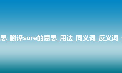 sure是什么意思_翻译sure的意思_用法_同义词_反义词_例句_英语短语