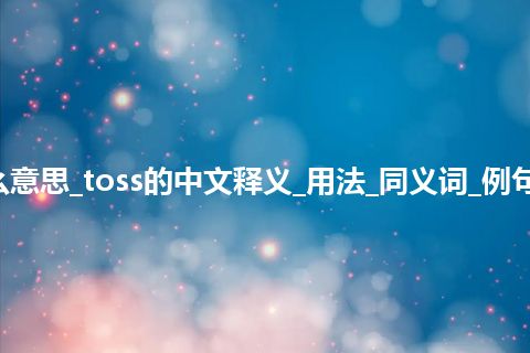 toss是什么意思_toss的中文释义_用法_同义词_例句_英语短语