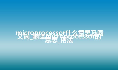 microprocessor什么意思及同义词_翻译microprocessor的意思_用法