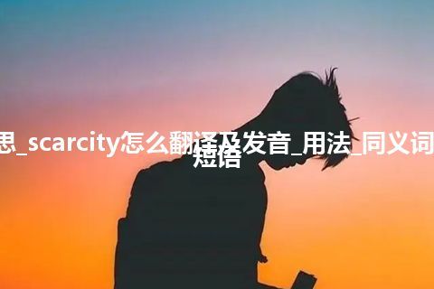 scarcity是什么意思_scarcity怎么翻译及发音_用法_同义词_反义词_例句_英语短语