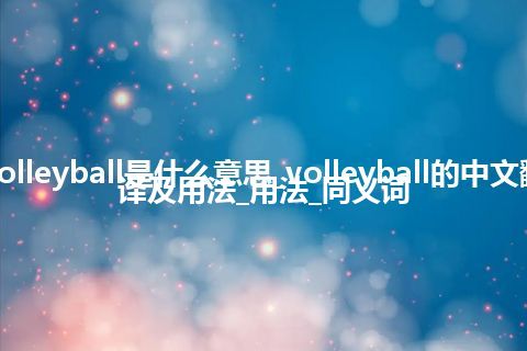 volleyball是什么意思_volleyball的中文翻译及用法_用法_同义词