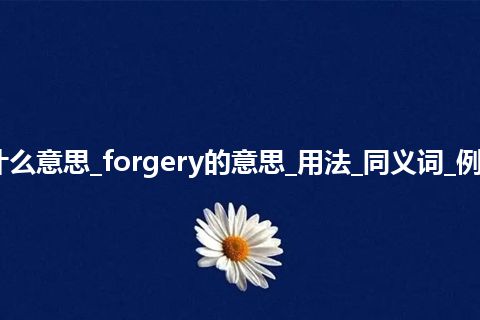 forgery是什么意思_forgery的意思_用法_同义词_例句_英语短语