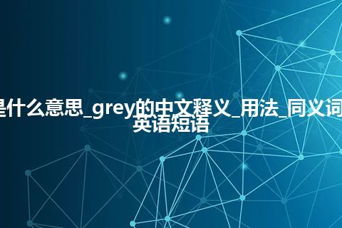 grey是什么意思_grey的中文释义_用法_同义词_例句_英语短语