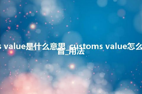 customs value是什么意思_customs value怎么翻译及发音_用法