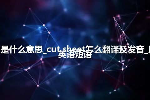 cut sheet是什么意思_cut sheet怎么翻译及发音_用法_例句_英语短语