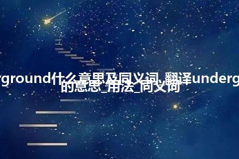 underground什么意思及同义词_翻译underground的意思_用法_同义词