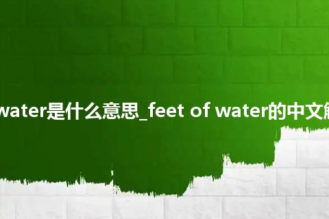 feet of water是什么意思_feet of water的中文解释_用法