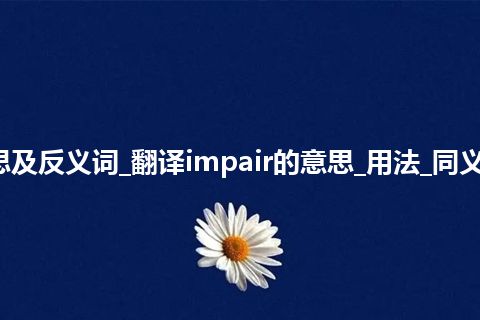 impair是什么意思及反义词_翻译impair的意思_用法_同义词_例句_英语短语