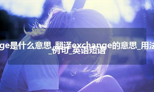 exchange是什么意思_翻译exchange的意思_用法_同义词_例句_英语短语