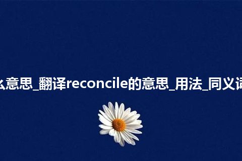 reconcile是什么意思_翻译reconcile的意思_用法_同义词_例句_英语短语