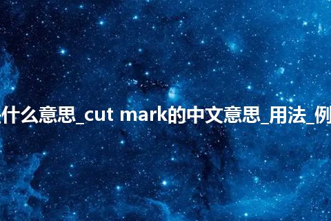 cut mark是什么意思_cut mark的中文意思_用法_例句_英语短语