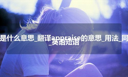 appraise是什么意思_翻译appraise的意思_用法_同义词_例句_英语短语