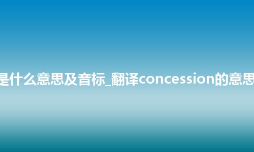 concession是什么意思及音标_翻译concession的意思_用法_同义词