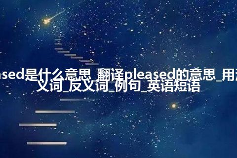 pleased是什么意思_翻译pleased的意思_用法_同义词_反义词_例句_英语短语