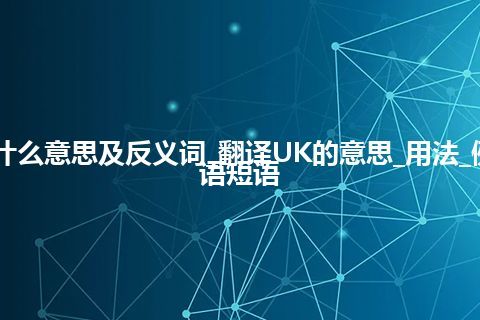 UK是什么意思及反义词_翻译UK的意思_用法_例句_英语短语