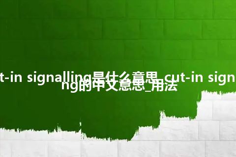 cut-in signalling是什么意思_cut-in signalling的中文意思_用法