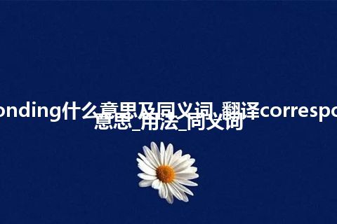 corresponding什么意思及同义词_翻译corresponding的意思_用法_同义词