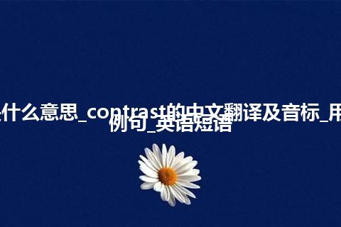 contrast是什么意思_contrast的中文翻译及音标_用法_同义词_例句_英语短语