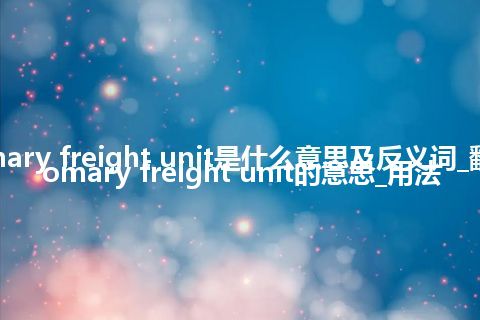 customary freight unit是什么意思及反义词_翻译customary freight unit的意思_用法