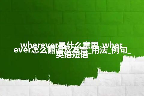 wherever是什么意思_wherever怎么翻译及发音_用法_例句_英语短语