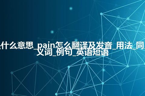 pain是什么意思_pain怎么翻译及发音_用法_同义词_反义词_例句_英语短语