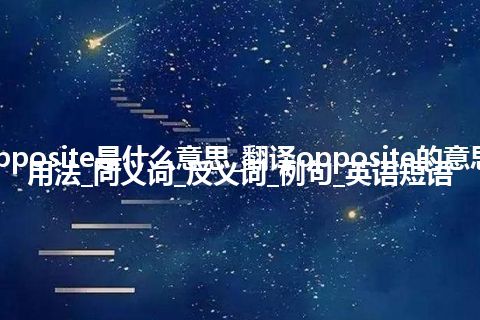 opposite是什么意思_翻译opposite的意思_用法_同义词_反义词_例句_英语短语