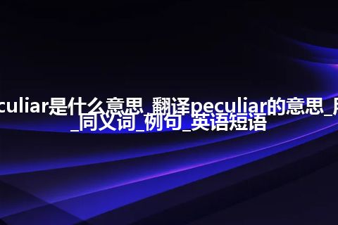 peculiar是什么意思_翻译peculiar的意思_用法_同义词_例句_英语短语