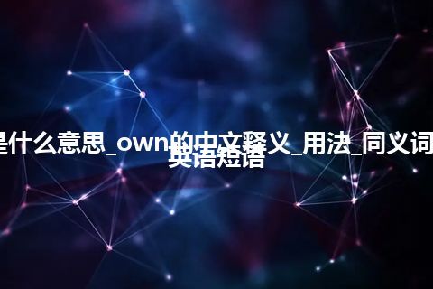 own是什么意思_own的中文释义_用法_同义词_例句_英语短语