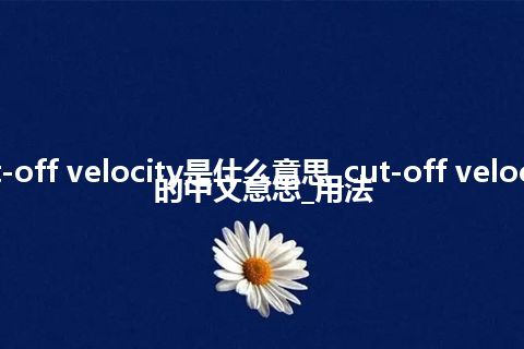 cut-off velocity是什么意思_cut-off velocity的中文意思_用法