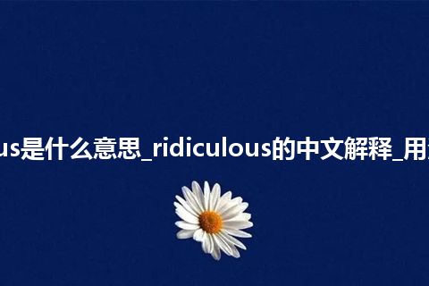 ridiculous是什么意思_ridiculous的中文解释_用法_同义词