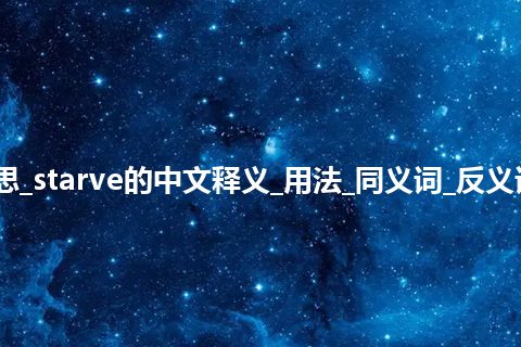 starve是什么意思_starve的中文释义_用法_同义词_反义词_例句_英语短语