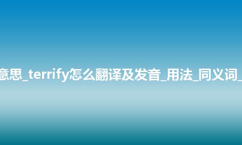 terrify是什么意思_terrify怎么翻译及发音_用法_同义词_例句_英语短语