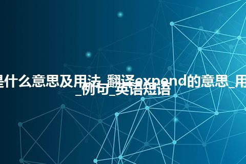 expend是什么意思及用法_翻译expend的意思_用法_同义词_例句_英语短语