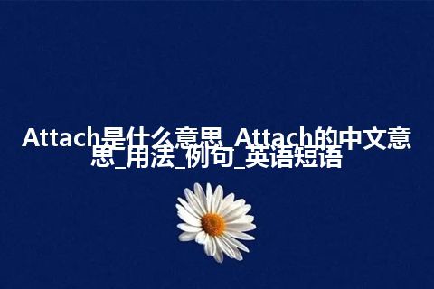 Attach是什么意思_Attach的中文意思_用法_例句_英语短语