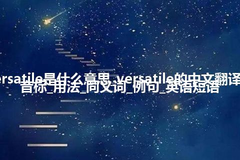 versatile是什么意思_versatile的中文翻译及音标_用法_同义词_例句_英语短语