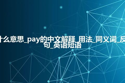 pay是什么意思_pay的中文解释_用法_同义词_反义词_例句_英语短语