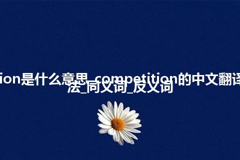 competition是什么意思_competition的中文翻译及用法_用法_同义词_反义词